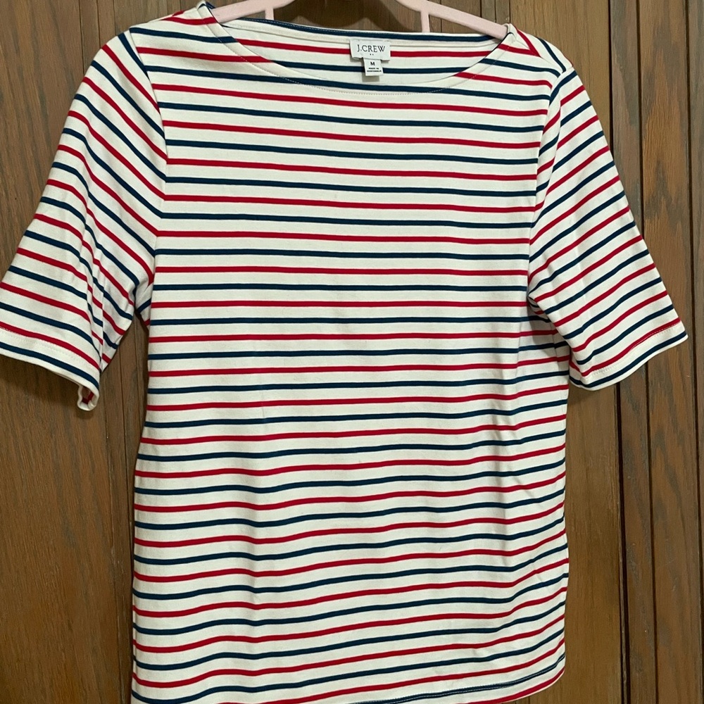 J.Crew Red and Blue Striped T-shirt